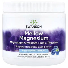 Swanson Vitamins Mellow Magnesium Drink Mix, Blue Raspberry, 7.67 oz (217.3 g)