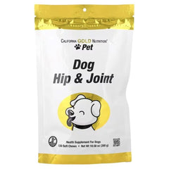California Gold Nutrition Pet Dog Hip & Joint Support Soft Chews – 120 Soft Chews, 300 g (10.58 oz)