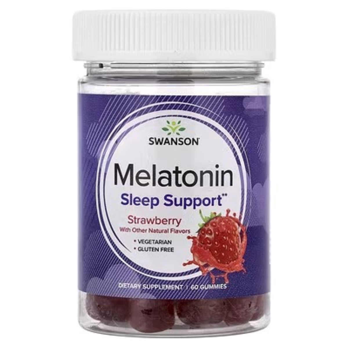 Swanson Vitamins Melatonin Gummies, Strawberry Flavor – 60 Gummies | Sleep Support Supplement