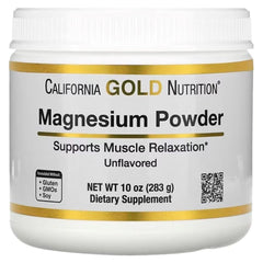 California Gold Nutrition Magnesium Powder Drink, Unflavoured – 10 oz (283 g)