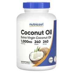 Nutricost Extra Virgin Coconut Oil 1000mg – 240 Capsules | Premium Coconut Oil Supplement