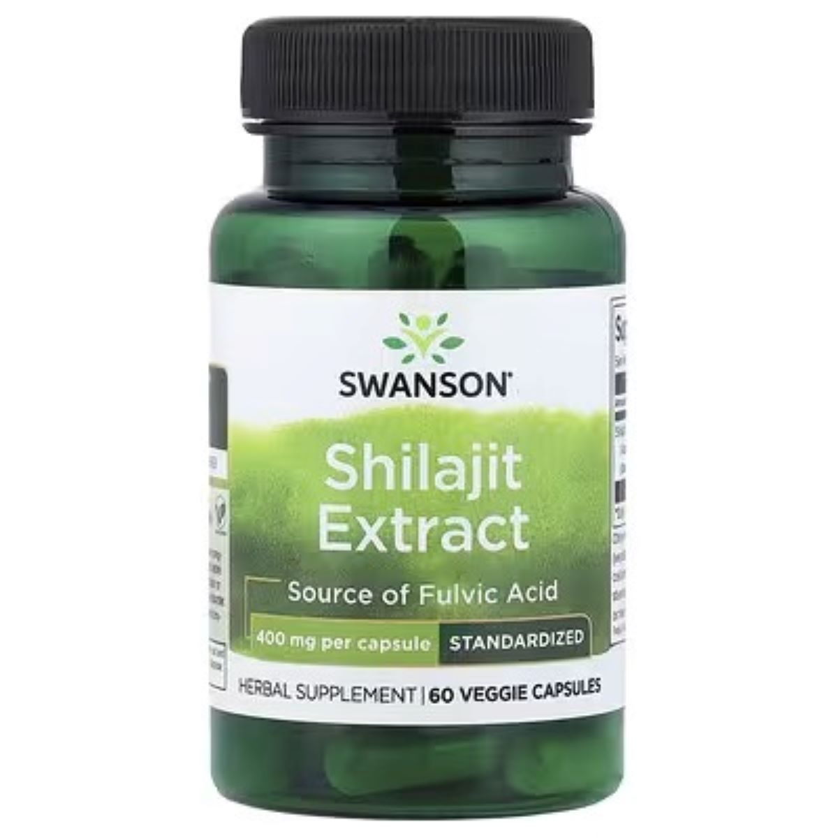 Swanson Vitamins Shilajit Extract Standardized 400mg – 60 Veggie Capsules | Premium Herbal Supplement