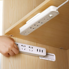Wall-Mounted Power Strip Holders (White, One Size)