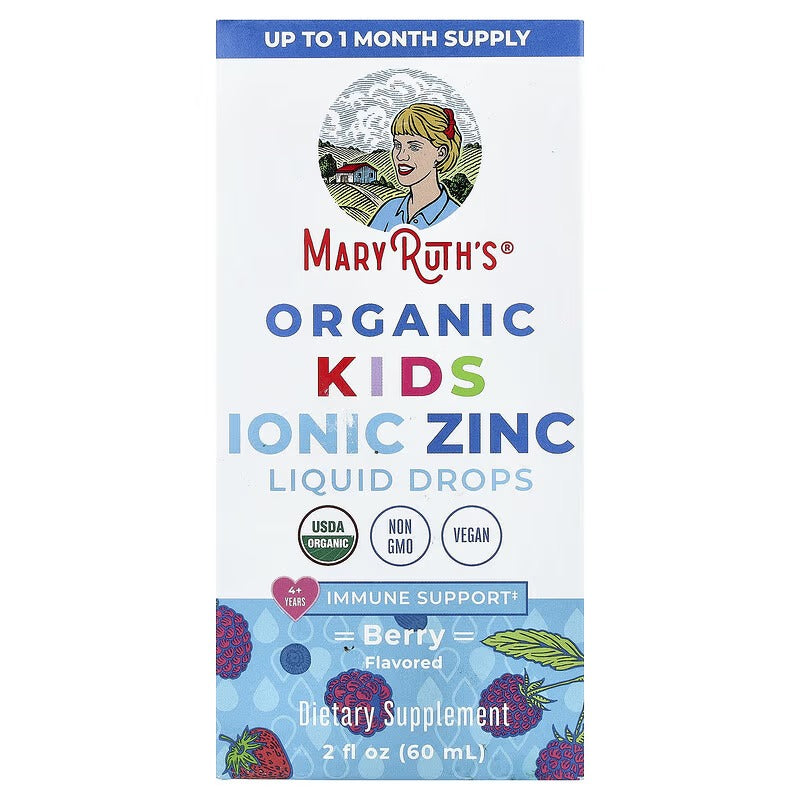 MaryRuth's, Organic Kids Ionic Zinc Liquid Drops, 4+ Years, Berry, 2 fl oz (60 ml)