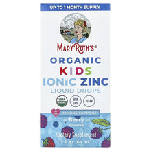 MaryRuth's Organic Kids Ionic Zinc liquid drops supplement box, berry flavored, 2 fl oz