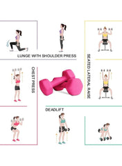7KG Neoprene Dumbbells –pink, Pack of 2