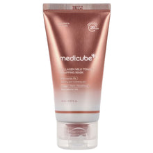 Medicube collagen milk toning wrapping mask tube, 75 ml, rose-gold and white cap