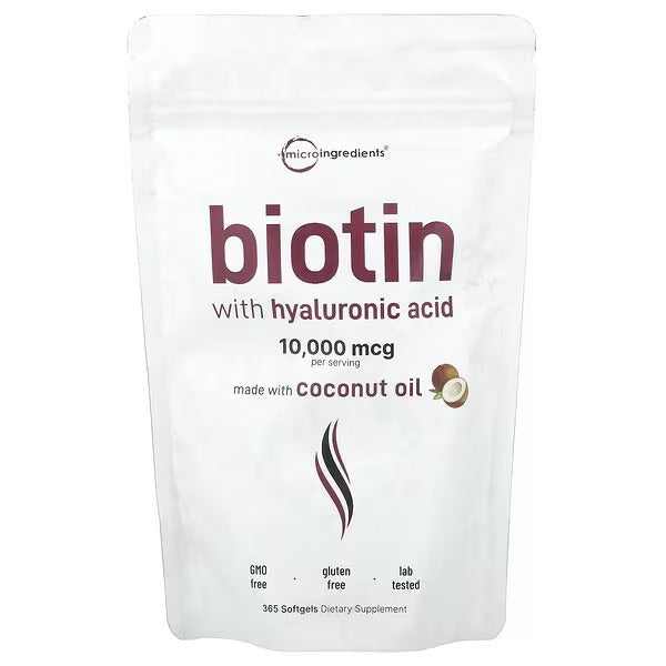 Micro Ingredients, Biotin with Hyaluronic Acid, 365 Softgels