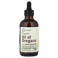 Organic oil of oregano with black seed oil dropper bottle, 118 ml