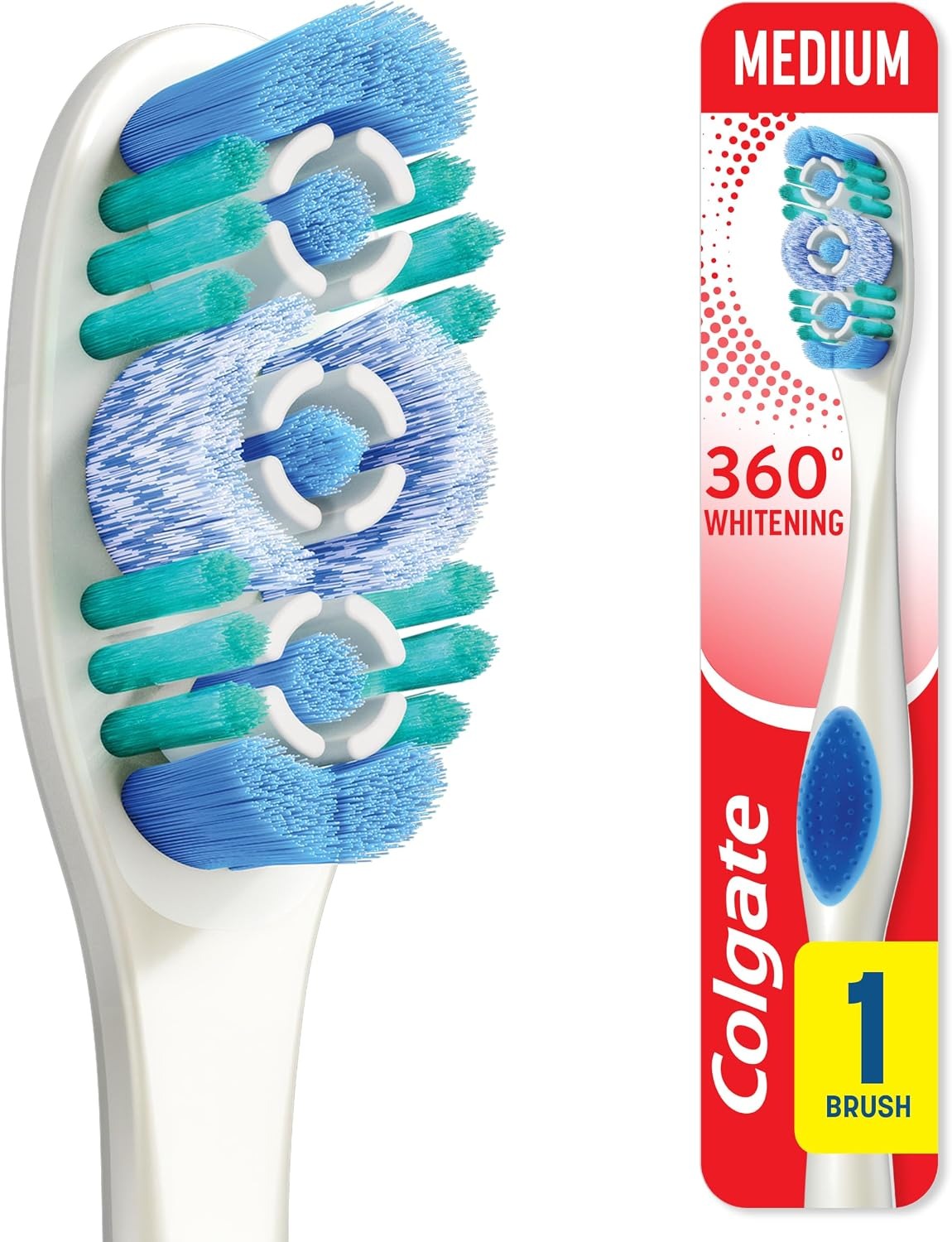 Colgate 360 Optic White Full Head Toothbrush, Medium