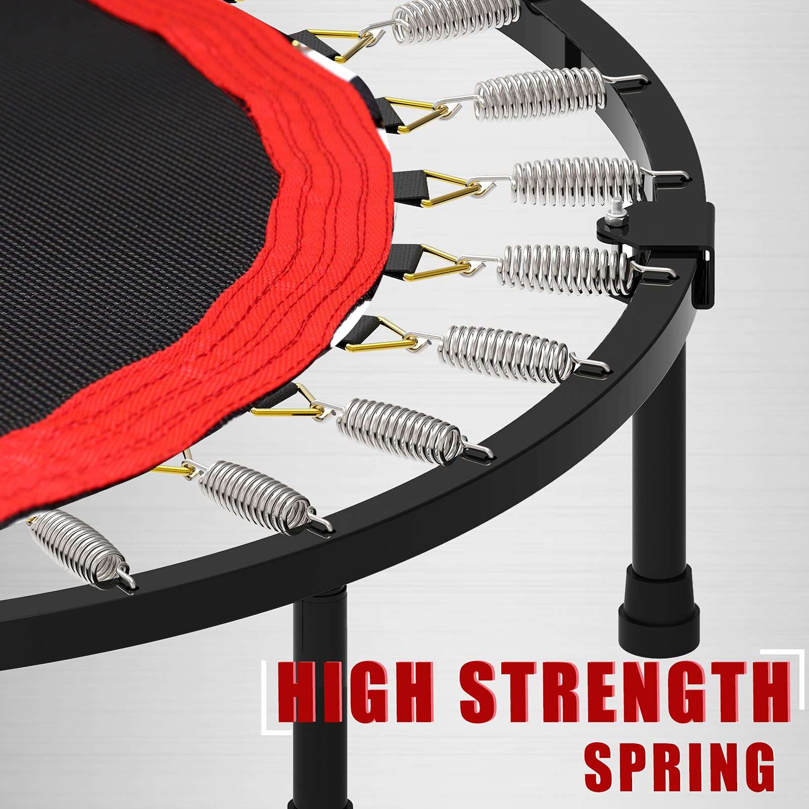 Kanchimi 40" Folding Mini Fitness Indoor Exercise Workout Rebounder Trampoline with Handle, Max Load 150KG