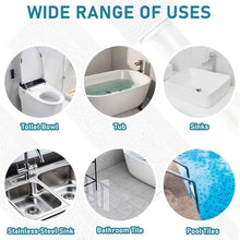 Pumice cleaning stone set with use icons for tubs, sinks, tiles