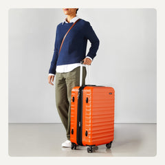 Maleta rígida con ruedas Amazon Basics de 26 pulgadas (68 cm), ABS, color naranja