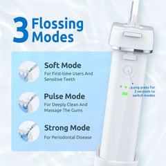 SYNHOPE Water Flosser [Mini Cordless Portable] Oral Irrigator Water Teeth Cleaner Pick, Telescopic Water Tank, 3 Modes & IPX7 Waterproof, Home & Travel Water Flossers for Teeth, Braces Bridges Care