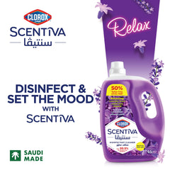Limpiador desinfectante para pisos Clorox Scentiva de 4,5 l, lavanda toscana, elimina el 99,9 % de virus y bacterias, sin lejía.