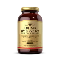 Solgar Omega 3-6-9 Fish, Flax, Borage 1300 mg | 120 Softgels | Supports Overall Health , Joint & Skin Health | Non-GMO, Gluten, Wheat & Dairy Free