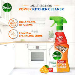 Dettol Kitchen Cleaner Spray Bottle, Orange Scent, 500 ml