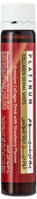 Amber collagen drink bottle with white cap and Platinum Collagen Derma Shots label