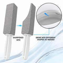 ddLUCK 2 Pack Pumice Cleaning Stone with Handle, Toilet Bowl Cleaner Stains and Hard Water Ring Remover Rust Grill Griddle Cleaner for Kitchen/Bath/Pool/Household Cleaning