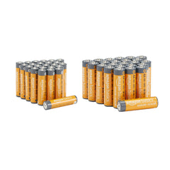 Paquete económico de pilas alcalinas de alto rendimiento AA y AAA de Amazon Basics: 24 pilas dobles AA y 24 pilas triples AAA (paquete combinado: 24 AA + 24 AAA, 48 unidades)