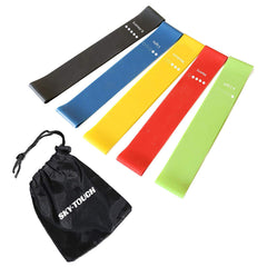 Elete Exercise Resistance Bands Set Of 5 Resistance Loops Extra Light To Extra Heavy Resistance 12 Inch Work Out Bands Perfect For Gym, Fitness, Yoga, Multicolor, Resendent Bank 1,