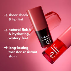 Elf Sheer For It Blush Tint, tinta versátil para labios y mejillas, para un toque de color natural y duradero, vegano y libre de crueldad animal, rellena