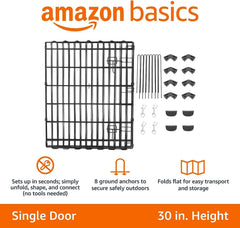 Foldable Octagonal Metal Exercise Pet Play Pen for Dogs, Fence Pen, Single Door, Black, 152.4 x 152.4 x 76.2 centimeters