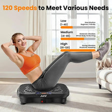 Vibration plate fitness platform with textured foot surface, used while reclining