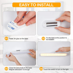 Under Cabinet Lights，Rechargeable Battery Led Lights Ba，Dimmable Led Light Bar With 3 Color Modes， USb Rechargeable，Wall Shelf, Closet, Mirror, Bedside, Kitchen Lighting