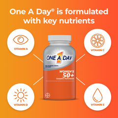 ONE A DAY Women’s 50+ Healthy Advantage Multivitamins, Supplement with Vitamins A, C, E, B1, B2, B6, B12, Vitamin D and Calcium, 200 Count