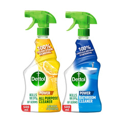 Dettol All Purpose Cleaner Spray Bottle, Lemon Scent & Dettol Original Bathroom Cleaner Spray Bottle, 500 ml x 2