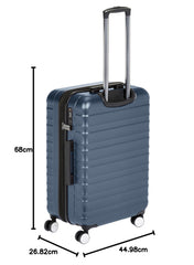 Maleta rígida con ruedas y cerradura TSA - 60 cm (24 pulgadas), material: policarbonato, azul marino