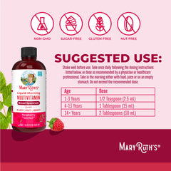 Multivitamin for Women, Men & Kids by MaryRuth's | Liquid Morning Multivitamin | Mens, Womens Multivitamin| Vitamin A C D E B6 B12 Biotin Zinc | Beauty | Vegan | Non-GMO | Gluten Free | 15 Servings