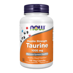 NOW Double Strength Taurine 1000 mg bottle 100 veg capsules for nervous system support now foods taurine capsules