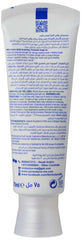 Sensodyne Pronamel Gentle Whitening toothpaste back tube showing instructions and ingredients label in blue text