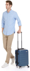 Maleta rígida con ruedas Amazon Basics, con candado TSA, 53 cm (21 pulgadas), policarbonato, color azul marino