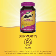 Nature's Way Alive Hair, Skin And Nail Gummy, 60 Counts