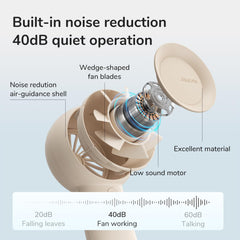 JISULIFE Handheld Turbo Fan [16H Max Cooling Time] Mini Portable, 4000mAh USB Rechargeable Personal, Battery Operated Small Pocket Fan with 5 Speeds for Travel/Outdoor/Home/Office - Brown