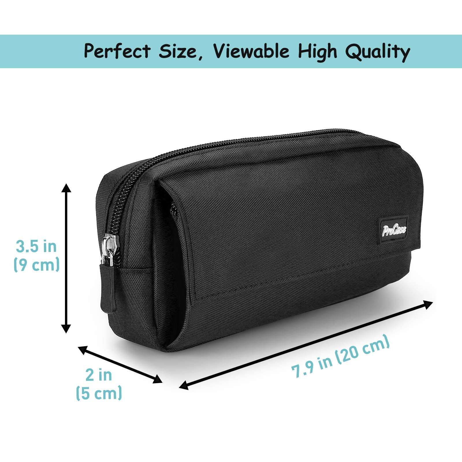 ProCase Pencil Case, Big Capacity Pen Holder Bag Pouch College School Supplies Stationery Storage Office Desk Organizer with Zipper for Student Teen Girl Boy Adult