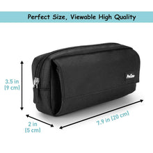ProCase black zippered pencil case with side seam and metal zipper pull