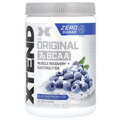 XTEND Original BCAA Powder Blue Raspberry Ice, ZERO CALORIE, ZERO CARB, ZERO SUGAR, Post Workout Muscle Recovery Drink with Amino Acids, 7g BCAAs for Men & Women, 30 Servings