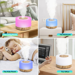 Essential Oil Aroma Diffuser 700ml, Upgraded Aromatherapy Diffuser with 4 Timer and 7 Color Lights, Cool Mist Humidifier with Auto Shut-off Function, Diffuser for Home Bedroom Office