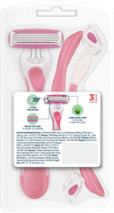 Intuition Quattro Disposable Razor for Women, 2+1 Pack,Suitable for Sensitive Skin,4 Ultra thin Blades,Organic Aloe + Vitamin E