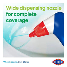 Toilet bowl cleaner bottle nozzle spraying toilet bowl for wide coverage
