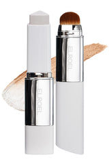 Base de maquillaje en barra Blanc Cover Cream Stick V White - Base de maquillaje coreana que cambia de color con Volufilin - Cobertura media a completa, acabado húmedo, doble punta con brocha extraíble (202 Natural)