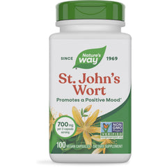Nature's Way Premium St. John’s Wort Herb, Promotes Positive Outlook*, 700 mg per serving, 100 Vegan Capsules