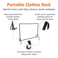 Perchero Amazon Basics para ropa, 1,82 x 1,52 m, color negro