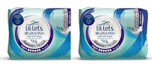 Lil-Lets Freshlock ultra thin night pads with wings, twin pack boxes