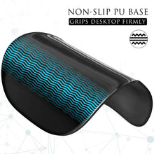 Black mouse pad with turquoise-striped insert and non-slip PU base