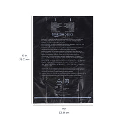 Standard Dog Poop Bags With Dispenser and Leash Clip, Unscented, 300 Count, 20 Pack of 15, Black, 33 x 22.8 centimeters